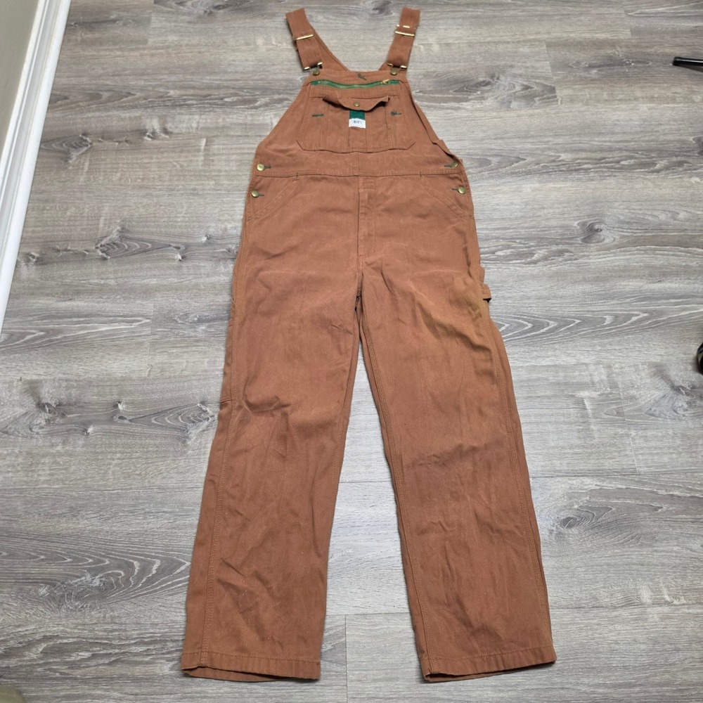 Liberty Mens Brown Duck Canvas Bib Overalls Workwear 33x29 YB790PC9